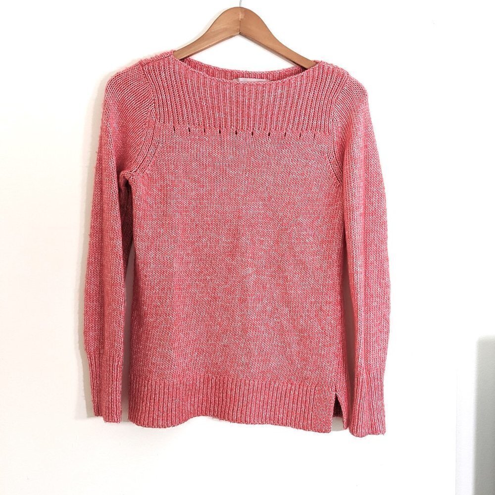 LOFT ‎ Cotton Blend Strawberry Pink Sweater Size S